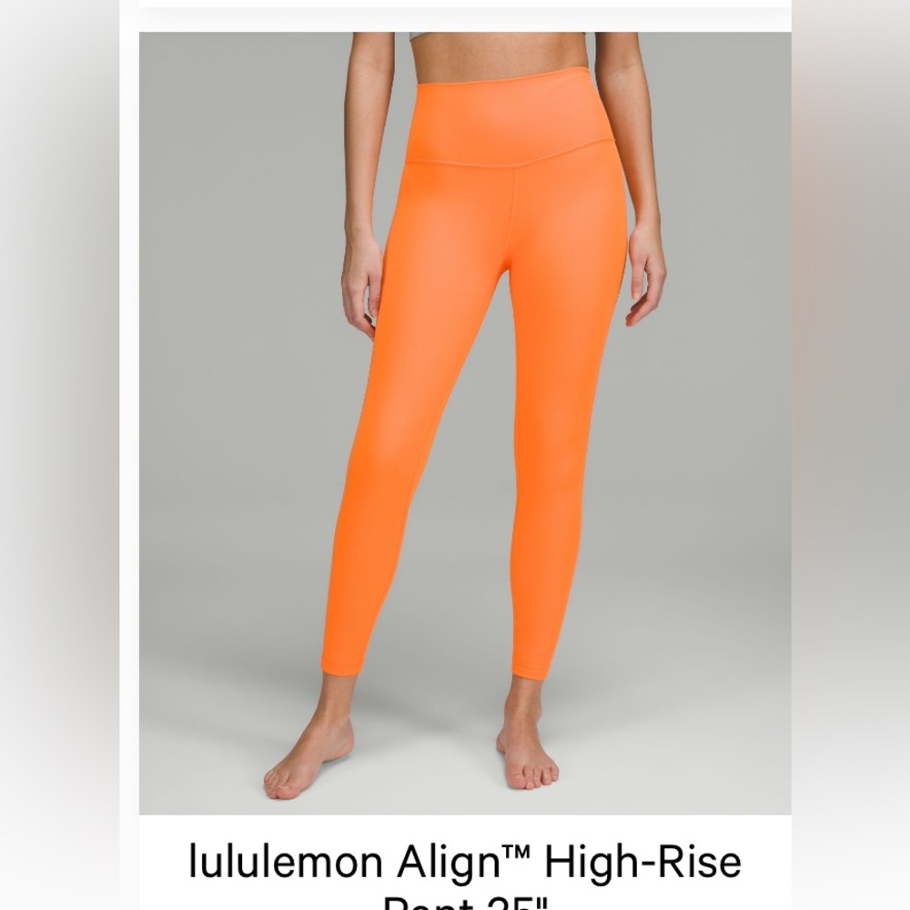 Lululemon Orange Soda Align 25 inch leggings